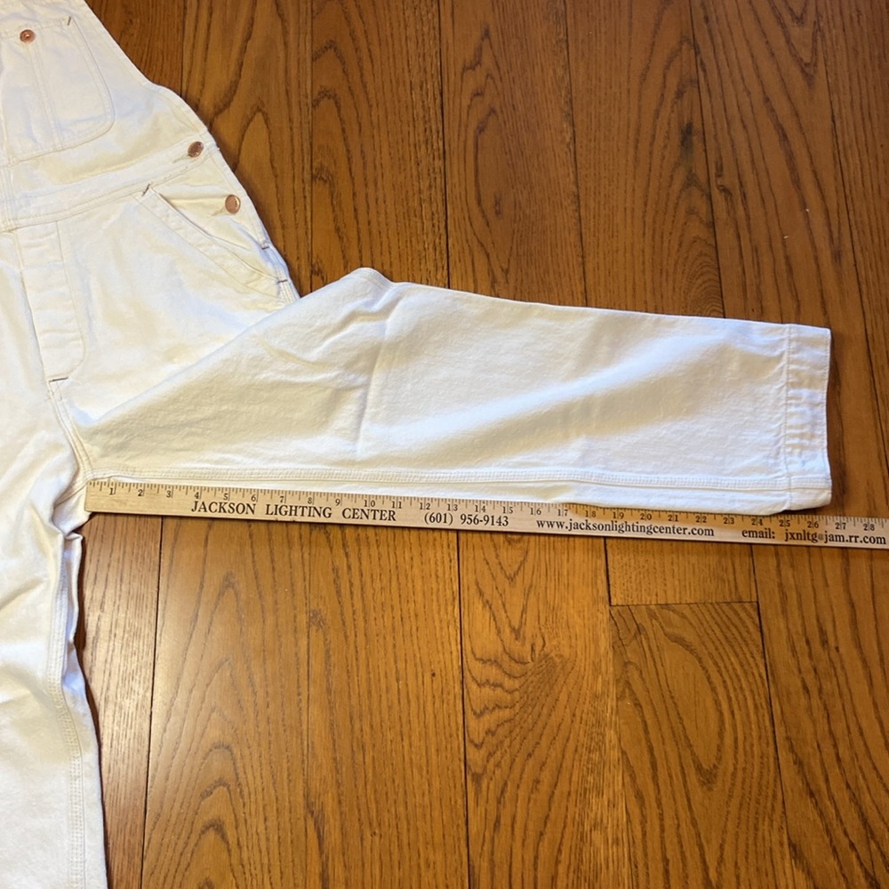 Free Prople White Denim Overalls Jumpsuit - Picture 8 of 8